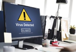 Computer Monitor With Virus Warning